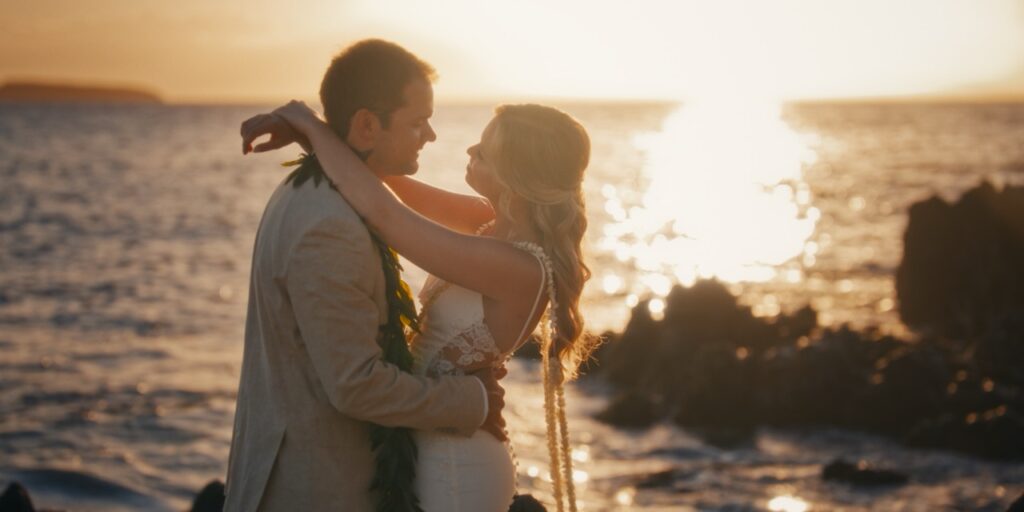 Morgan and Tyler’s White Orchid Beach House wedding film in Mākena, Maui