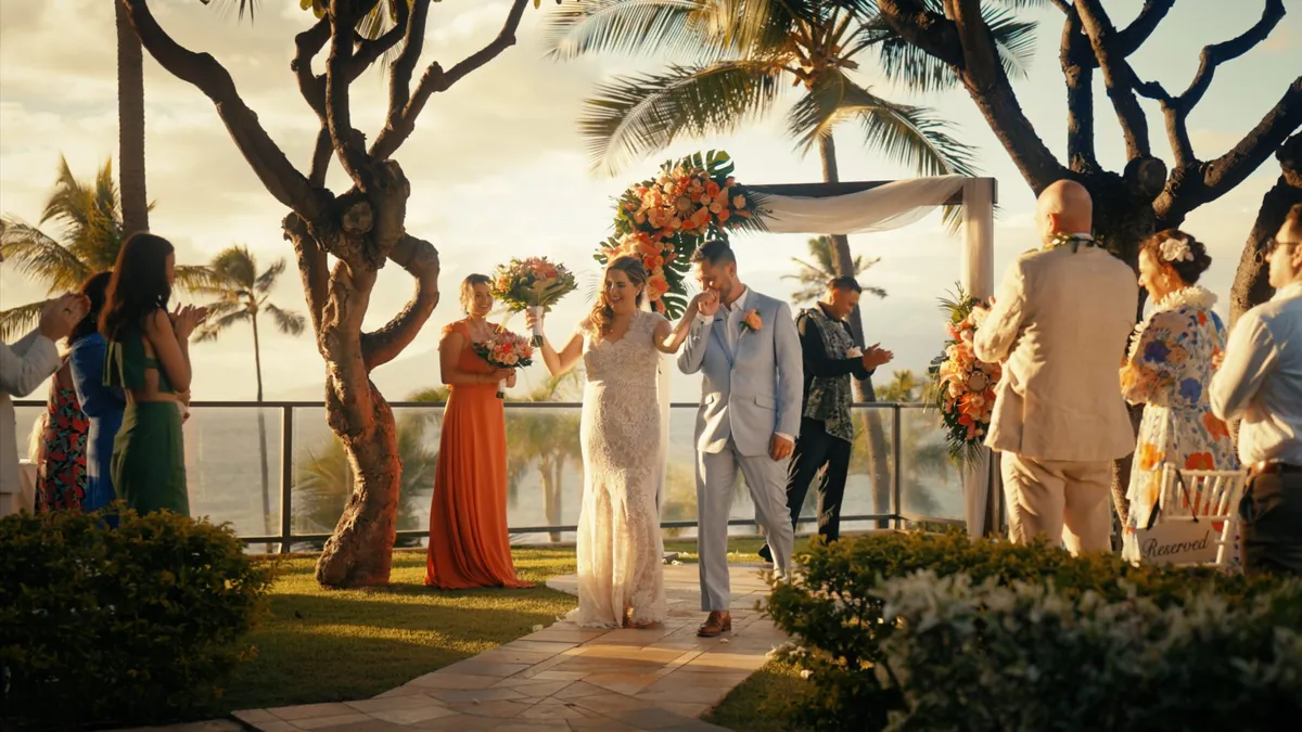 Colleen and Conner's cinematic Maui wedding at the Four Seasons.